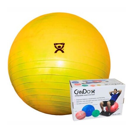 Fabrication Enterprises CanDo Deluxe ABS Inflatable Exercise Ball, Extra Thick, Yellow, 45 cm (18") 30-1851